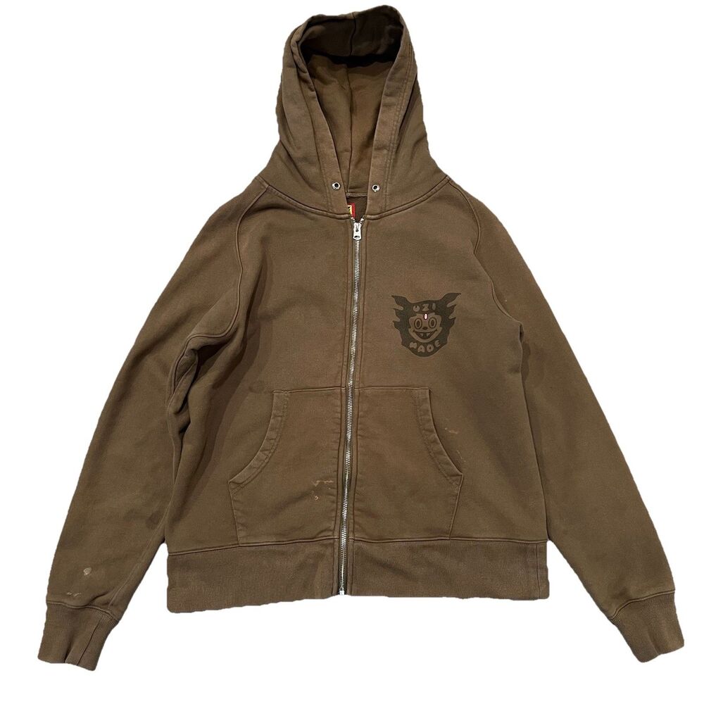 Human Made Uzi Made Zip Up Hoodie Size Small Olive